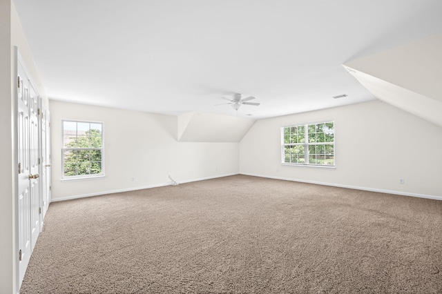 3113 Friars Bridge Pass, Franklin, TN 37064 - additional living space with carpet floors, healthy amount of natural light, lofted ceiling, a ceiling fan, and baseboards