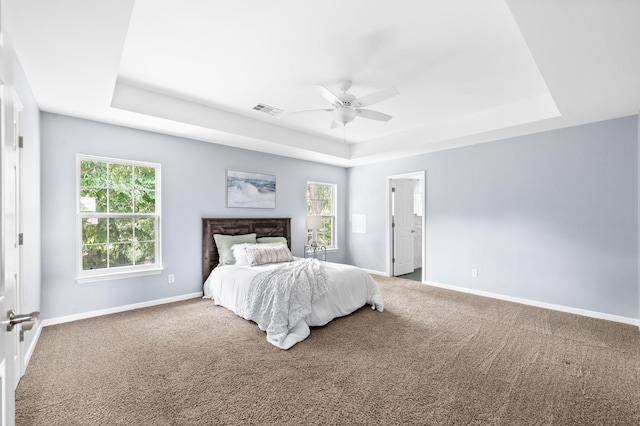 3113 Friars Bridge Pass, Franklin, TN 37064 - bedroom with a raised ceiling, carpet floors, baseboards, and ceiling fan