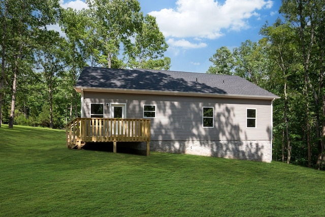 766 Billy Wynn Rd, Dickson, TN 37055 - rear view of property with a wooden deck and a lawn