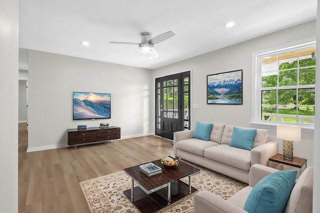 4044 Brick Church Pike, Nashville, TN 37207 - living area with healthy amount of natural light, light wood-type flooring, baseboards, and recessed lighting