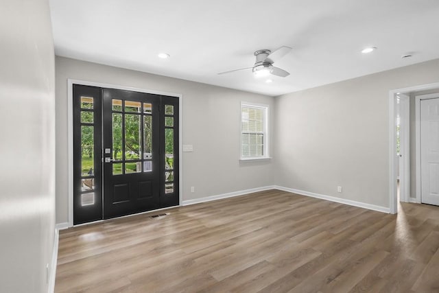 4044 Brick Church Pike, Nashville, TN 37207 - entrance foyer featuring plenty of natural light, ceiling fan, recessed lighting, wood finished floors, and baseboards