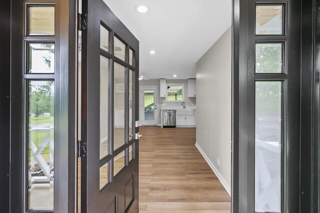 4044 Brick Church Pike, Nashville, TN 37207 - foyer entrance featuring light wood-style flooring, recessed lighting, and baseboards