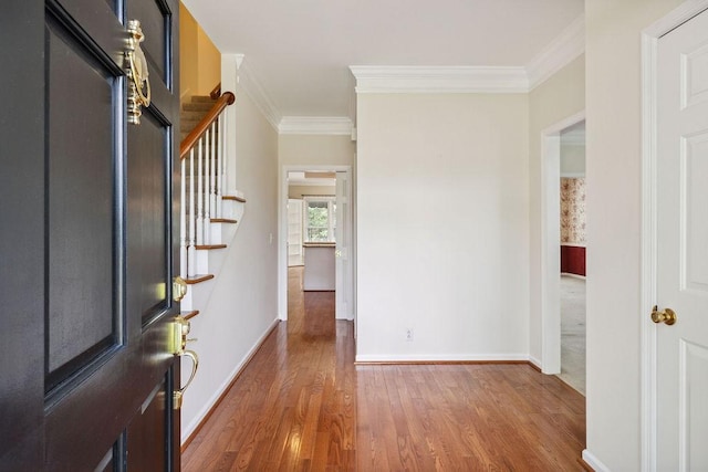 517 Ridgestone Dr, Franklin, TN 37064 - entrance foyer featuring ornamental molding, wood finished floors, baseboards, and stairs