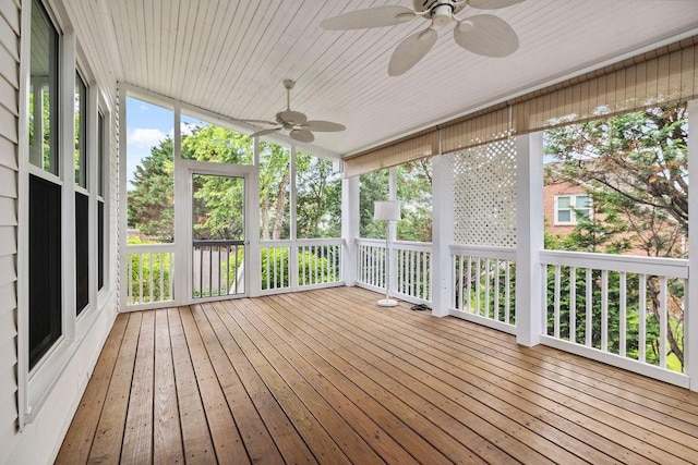 517 Ridgestone Dr, Franklin, TN 37064 - unfurnished sunroom featuring a ceiling fan