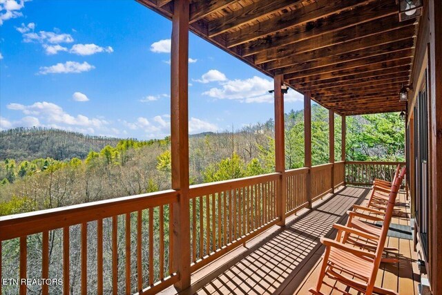2732 Heather Ln Way, Sevierville, TN 37862 - wooden deck with a view of trees