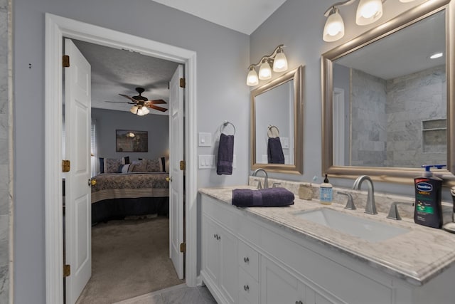 373 Baronswood Dr, Nolensville, TN 37135 - full bath featuring connected bathroom, double vanity, and a ceiling fan