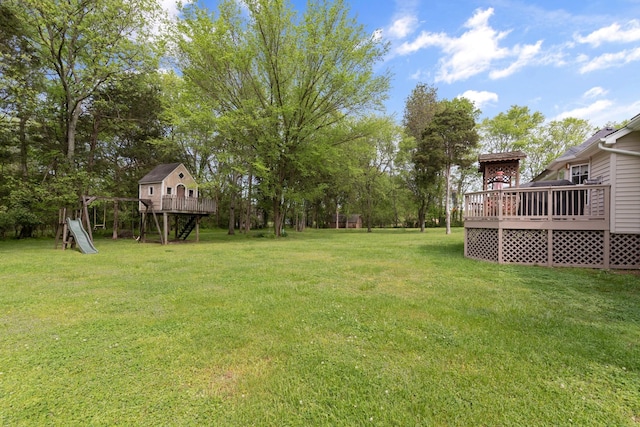373 Baronswood Dr, Nolensville, TN 37135 - view of green lawn featuring a playground and a wooden deck