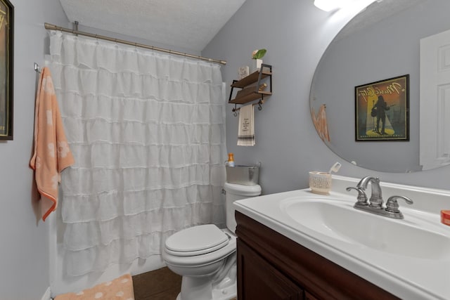 373 Baronswood Dr, Nolensville, TN 37135 - bathroom featuring vanity, toilet, a textured ceiling, and tile patterned flooring