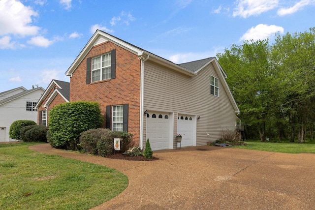 373 Baronswood Dr, Nolensville, TN 37135 - view of home's exterior featuring brick siding, a garage, concrete driveway, and a yard