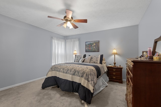 373 Baronswood Dr, Nolensville, TN 37135 - bedroom featuring light colored carpet, baseboards, ceiling fan, and a textured ceiling