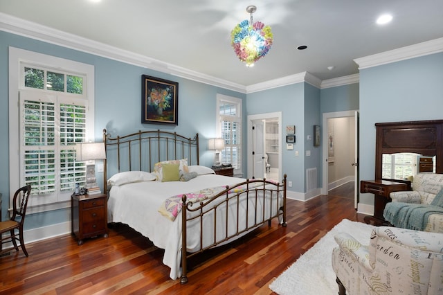 460 Whistler Cv, Franklin, TN 37067 - bedroom with baseboards, ornamental molding, and wood finished floors
