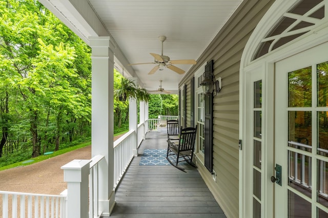460 Whistler Cv, Franklin, TN 37067 - wooden porch with ceiling fan