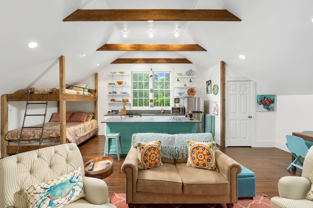 460 Whistler Cv, Franklin, TN 37067 - living room with dark wood-type flooring, recessed lighting, and baseboards