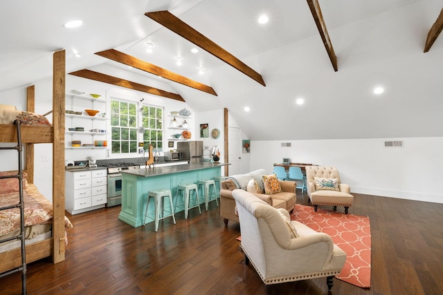 460 Whistler Cv, Franklin, TN 37067 - living room featuring dark wood-style flooring, recessed lighting, and baseboards