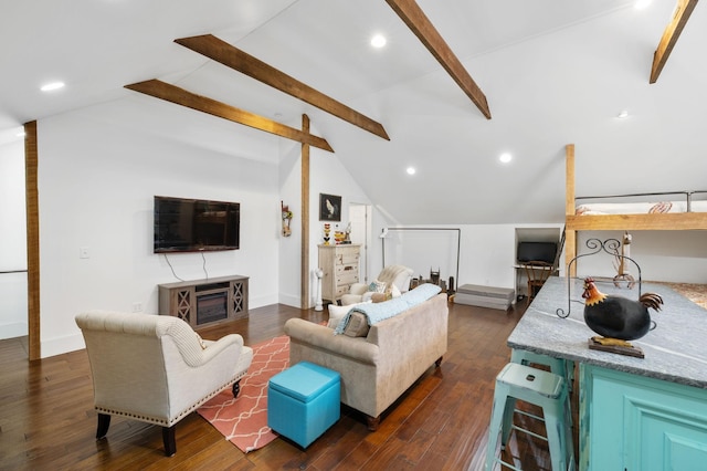 460 Whistler Cv, Franklin, TN 37067 - living room featuring dark wood finished floors, baseboards, and recessed lighting
