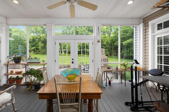 460 Whistler Cv, Franklin, TN 37067 - sunroom / solarium with ceiling fan and french doors