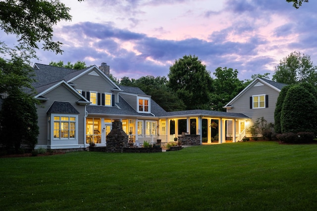 460 Whistler Cv, Franklin, TN 37067 - back of house featuring a chimney and a yard