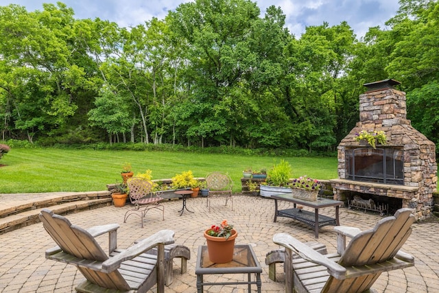 460 Whistler Cv, Franklin, TN 37067 - view of patio / terrace featuring an outdoor stone fireplace