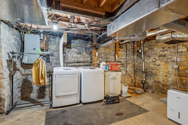 4430 Brush Hill Rd, Nashville, TN 37216 - unfinished basement featuring separate washer and dryer and electric panel