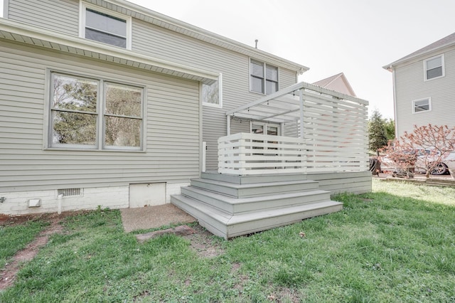 608 Claridge Ct, Franklin, TN 37064 - rear view of house with a deck, crawl space, and a yard