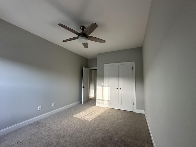 1451 Rebecca Johns Dr, Murfreesboro, TN 37128 - unfurnished bedroom featuring carpet flooring, baseboards, a closet, and ceiling fan