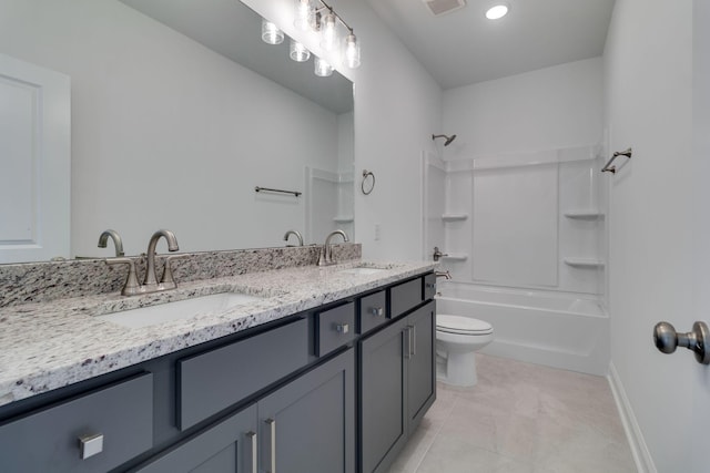 529 Little Penny Dr, Smyrna, TN 37167 - bathroom with double vanity,  shower combination, and tile patterned floors