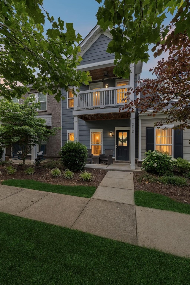 212 Walden Village Ln, Nashville, TN 37210 - view of front of house with a balcony and covered porch
