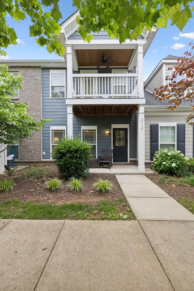 212 Walden Village Ln, Nashville, TN 37210 - view of property featuring a balcony, a porch, and ceiling fan
