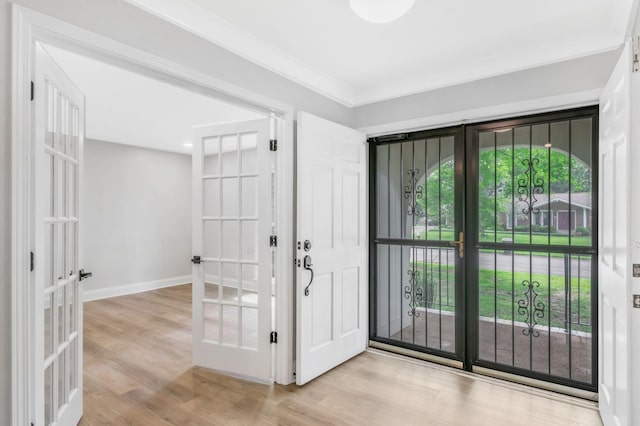 2302 Surrey Dr, Murfreesboro, TN 37129 - entryway featuring french doors, wood finished floors, and baseboards