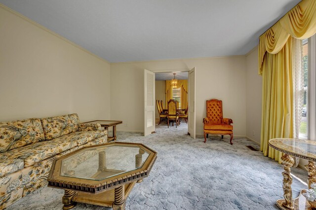 311 Broadview Dr, Dickson, TN 37055 - living area with plenty of natural light, light colored carpet, and ornamental molding