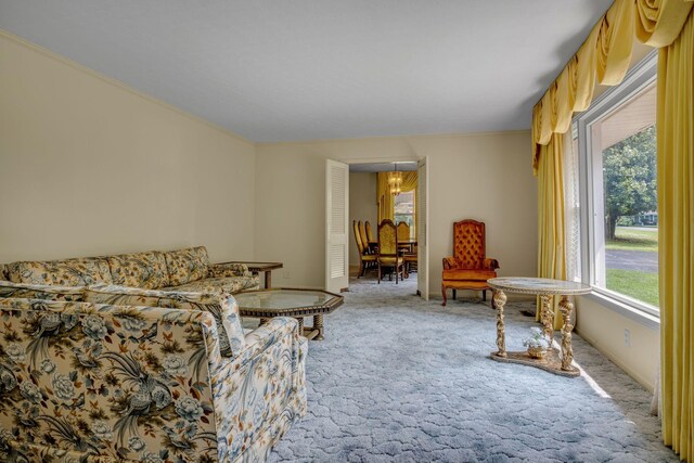 311 Broadview Dr, Dickson, TN 37055 - sitting room with light colored carpet and ornamental molding