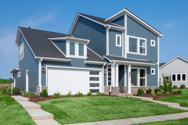 1291 Linn Cove Ct, Gallatin, TN 37066 - view of front facade featuring a front yard, roof with shingles, and stone siding