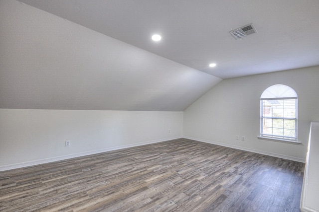 3117 Harborwood Dr, Nashville, TN 37214 - additional living space featuring dark wood-type flooring, lofted ceiling, baseboards, and recessed lighting