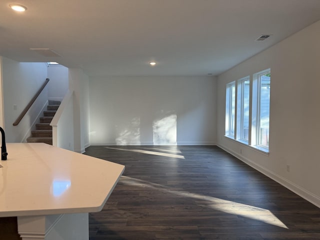 1279 Linn Cove Ct, Gallatin, TN 37066 - living room featuring plenty of natural light, dark wood-style flooring, baseboards, recessed lighting, and stairway
