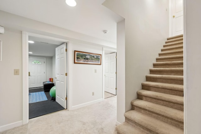 327 Whitworth Way, Nashville, TN 37205 - staircase with carpet, baseboards, and recessed lighting