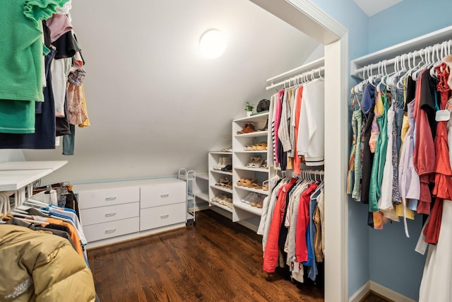 327 Whitworth Way, Nashville, TN 37205 - spacious closet with lofted ceiling and dark wood-style floors