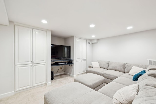327 Whitworth Way, Nashville, TN 37205 - living area featuring recessed lighting, light colored carpet, and baseboards