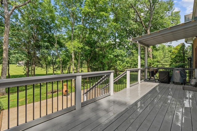 1010 Saint Blaise Trl, Gallatin, TN 37066 - wooden deck with a yard and view of wooded area