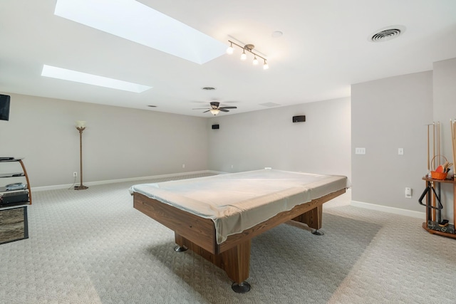1010 Saint Blaise Trl, Gallatin, TN 37066 - playroom with light colored carpet, a skylight, and baseboards