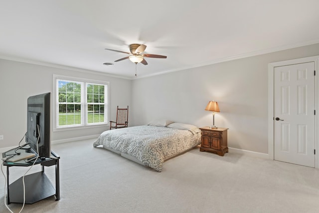 1010 Saint Blaise Trl, Gallatin, TN 37066 - bedroom featuring ornamental molding, carpet flooring, baseboards, and a ceiling fan