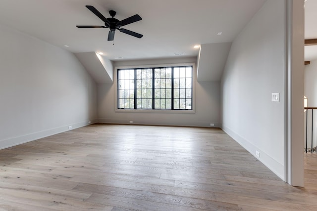 2756 Otterham Dr, Thompsons Station, TN 37179 - bonus room featuring light wood finished floors, a ceiling fan, and baseboards