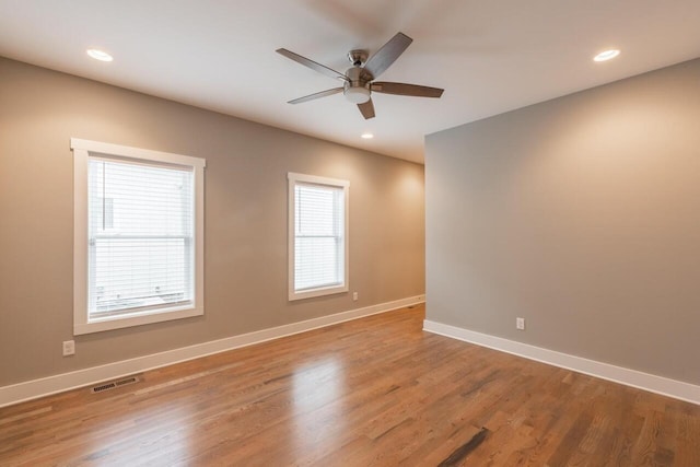 1600 Anderson Ave, Chattanooga, TN 37404 - spare room featuring a ceiling fan, baseboards, wood finished floors, and recessed lighting