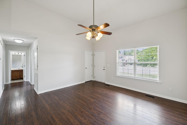1006 Aretha Dr, Murfreesboro, TN 37128 - empty room with hardwood / wood-style flooring, baseboards, and a ceiling fan