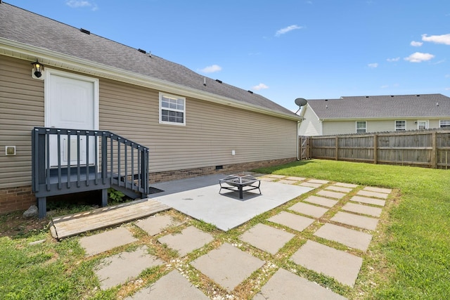 1006 Aretha Dr, Murfreesboro, TN 37128 - view of patio / terrace featuring an outdoor fire pit