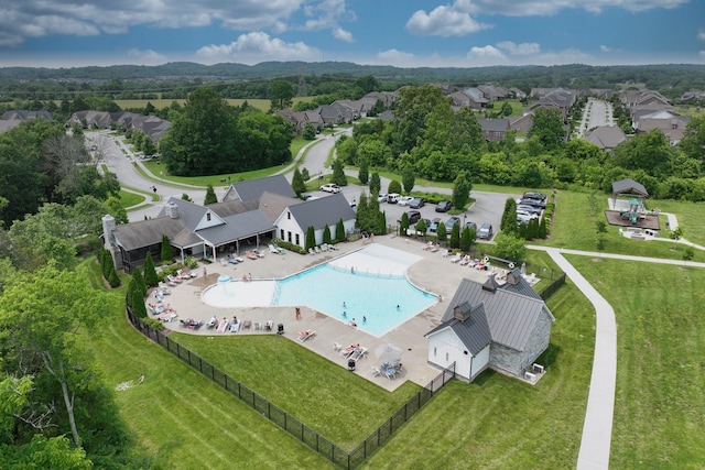 146 Monarchos Dr, Gallatin, TN 37066 - aerial perspective of suburban area with a pool area