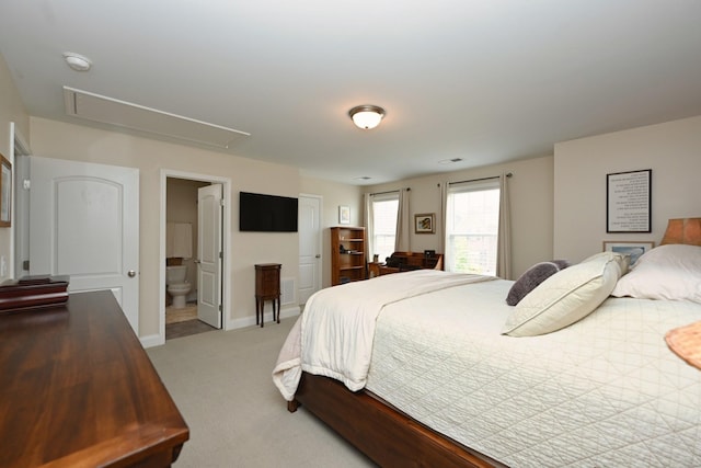 146 Monarchos Dr, Gallatin, TN 37066 - carpeted bedroom with attic access, baseboards, and connected bathroom