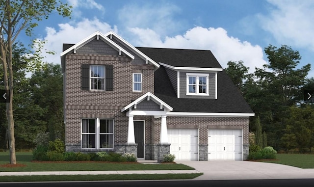 1069 Sycamore Ests, Nashville, TN 37211 - view of front facade with a garage, brick siding, and concrete driveway