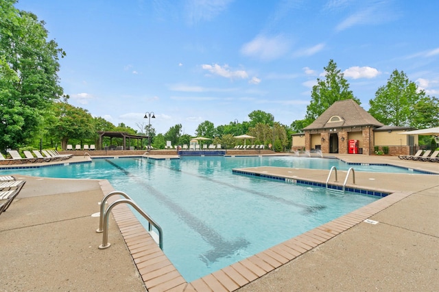 3368 Vinemont Dr, Thompsons Station, TN 37179 - community pool with a gazebo, a patio area, and a sink
