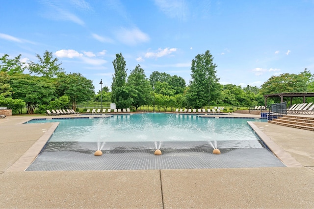 3368 Vinemont Dr, Thompsons Station, TN 37179 - community pool with view of wooded area and a patio