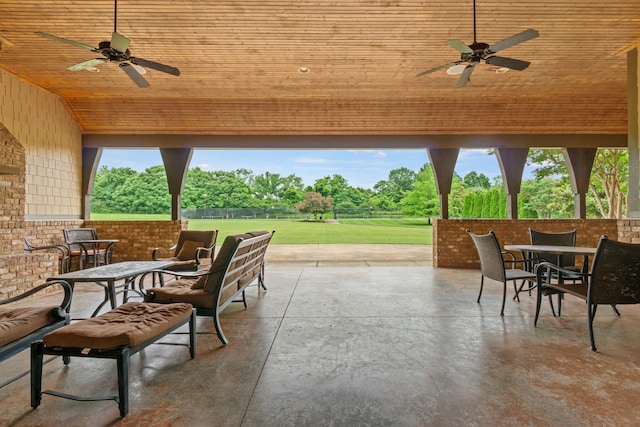 3368 Vinemont Dr, Thompsons Station, TN 37179 - view of patio featuring a ceiling fan and outdoor dining area